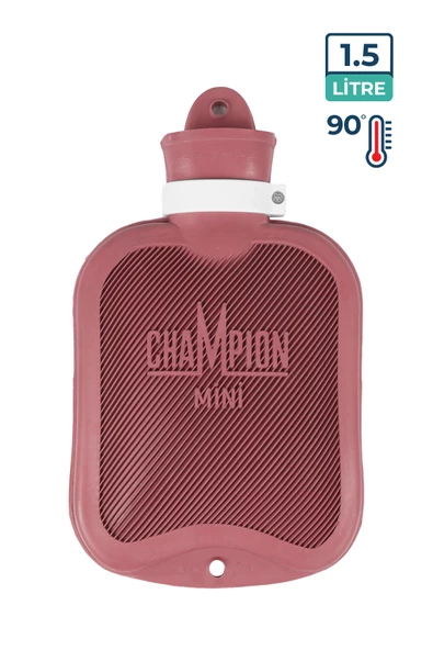 Champion Kauçuk Termofor Mini Sıcak Su Torbası, Kokusuz Sıcak Su Torbası  Pembe 1,5 L ürün görseli 1