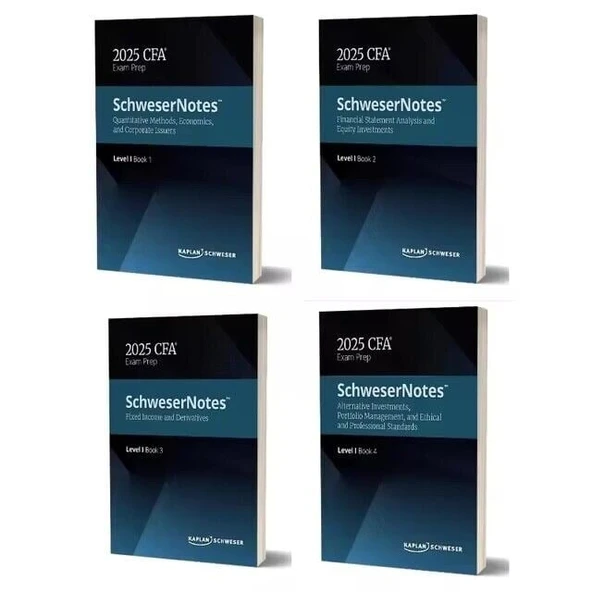SchweserNotes CFA 1 Level I 2025 (Book 1-2-3-4 & QuickSheet) Kaplan Schweser ürün görseli 1