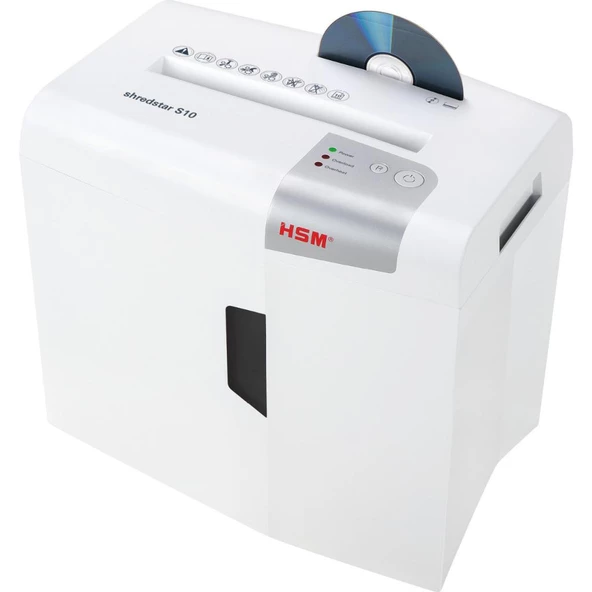 HSM SHREDSTAR S10 Evrak İmha Makinesi / Kağıt Kırpma Makinesi - CD İmha Makinesi - Düz/şerit kesim 6 mm - 18lt ürün görseli 1