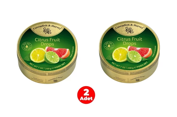 Cavendish & Harvey Citrus Fruit Drops Narenciye Meyveleri Aromalı Şeker (2 ADET) ürün görseli 1