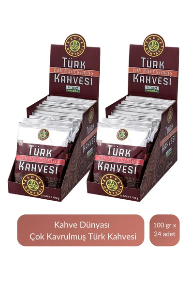 Kahve Dünyası Çok Kavrulmuş Türk Kahvesi 100 gr x 24 Adet ürün görseli 1