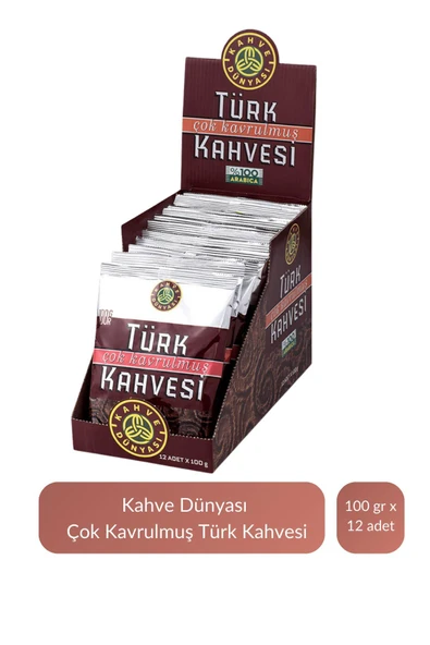 Kahve Dünyası Çok Kavrulmuş Türk Kahvesi 100 gr x 12 Adet ürün görseli 1