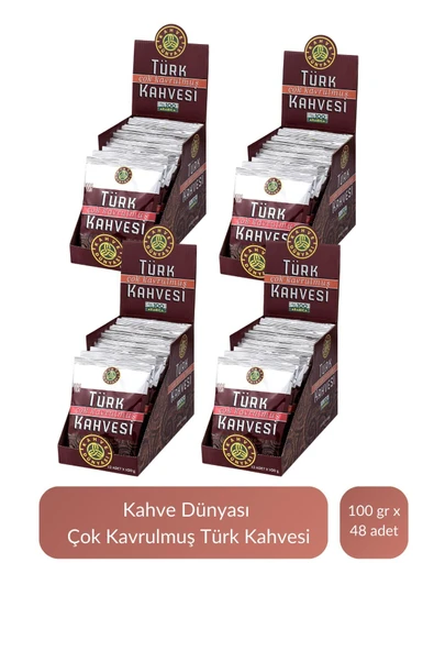 Kahve Dünyası Çok Kavrulmuş Türk Kahvesi 100 gr x 48 Adet ürün görseli 1
