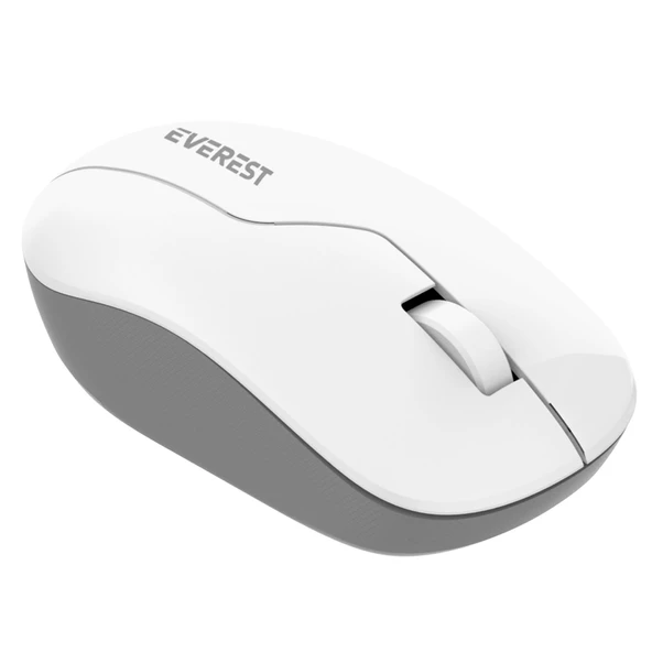 Mouse Kablosuz 2.4 Ghz Everest SMW-973 Beyaz-Gri ürün görseli 1