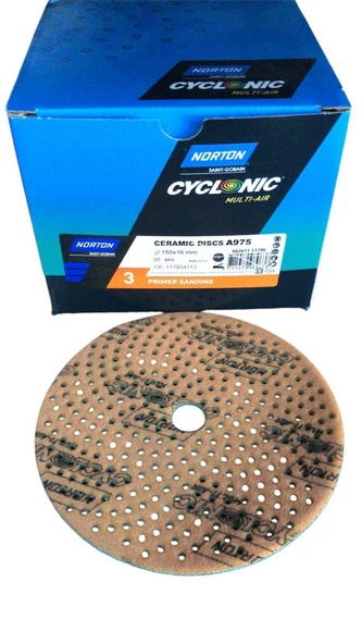 NORTON  CYCLONIC SOMON DAİRE 3 150 MM LİK ZIMPARA A975 1ADET ürün görseli 1
