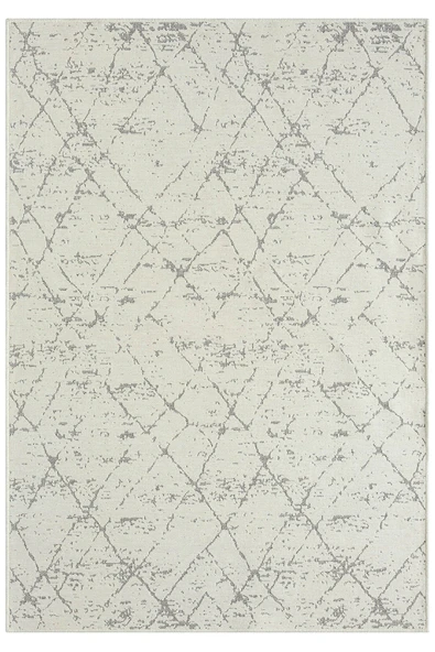 Lenda Ld004a Gri Kilim Antrasit Detaylı Ince Kaymaz Taban Makinada Yıkanabilir Halı 160 X 230 KREM ürün görseli 1