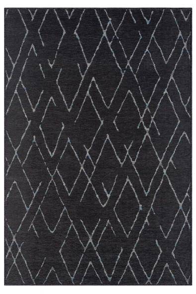 Lenda Ld006a Antrasit Kilim Gri Detaylı Ince Kaymaz Taban Makinada Yıkanabilir Halı 200 X 290 ANTRASIT ürün görseli 1