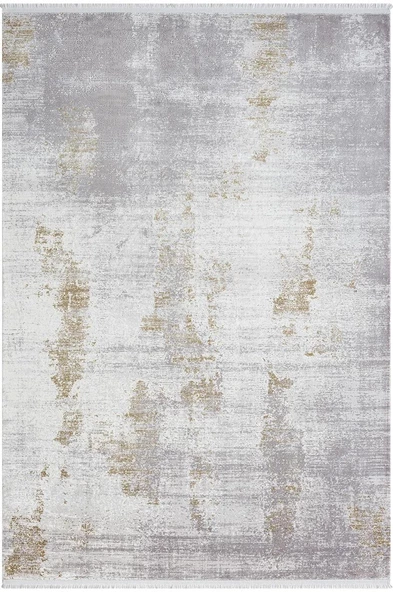 Elegance Eg012a Gri Gold Detaylı Modern Viskon Doğal Iplik Bambu Halı Tozu Az Salon Halısı Koridor 97 X 200 GRI-GOLD ürün görseli 1