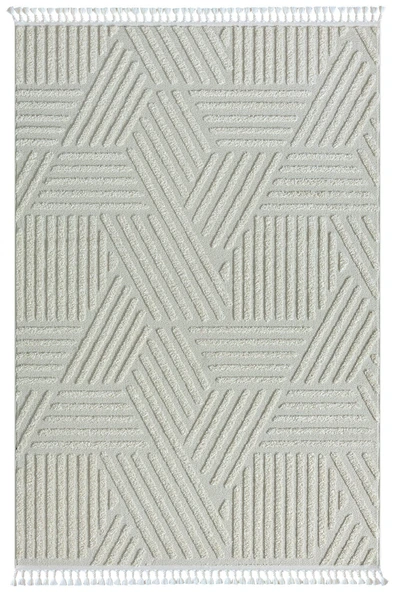 Loop Lp001a Beyaz Halı Dekoratif Sisal Bukle Tozsuz Salon Halısı Yatak Odası Koridor 120 X 180 BEYAZ ürün görseli 1