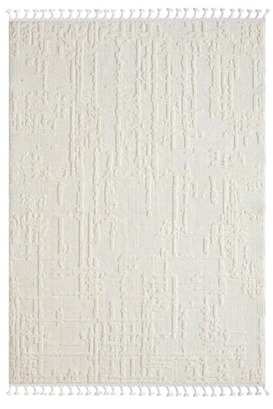 Wool Wl004a Bej Halı Sisal Bukle Dekoratif Kabartmalı Halı Tozsuz Salon Halısı Koridor 80 X 150 BEYAZ ürün görseli 1