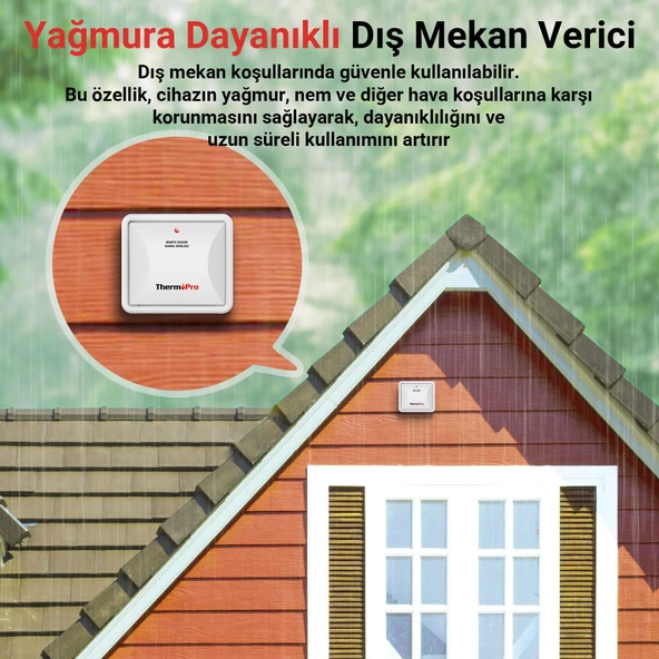 ThermoPro TX2CA İlave Dış Sensör, TP200C modeli ile uyumludur. - Resim 2