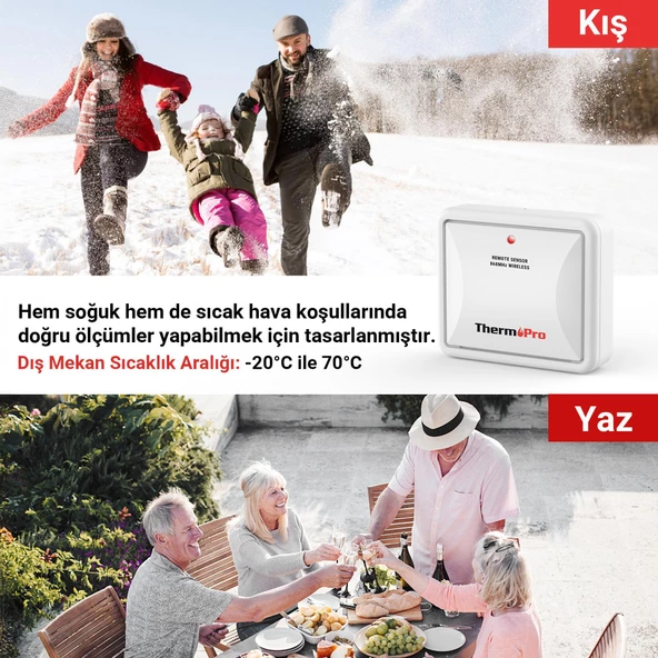 ThermoPro TX2CA İlave Dış Sensör, TP200C modeli ile uyumludur. - Resim 3