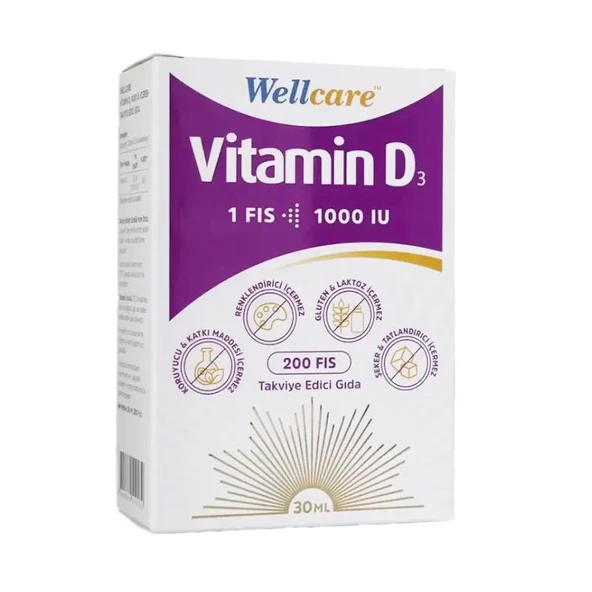 Wellcare Vitamin D3 1000 IU 30 ml ürün görseli 1