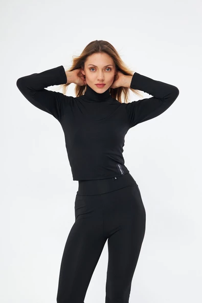 Lesa Wear Soft Touch Balıkçı Yaka Bluz Siyah ürün görseli 1