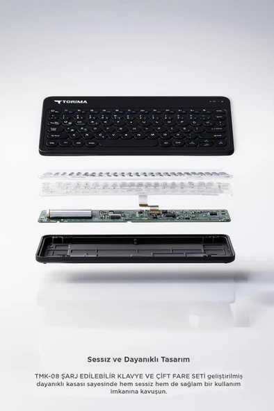 Bluetooth Kablosuz Klavye Mouse Seti TMK08 Siyah - Resim 4