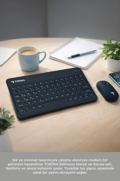 Bluetooth Kablosuz Klavye Mouse Seti TMK08 Siyah - Resim 3