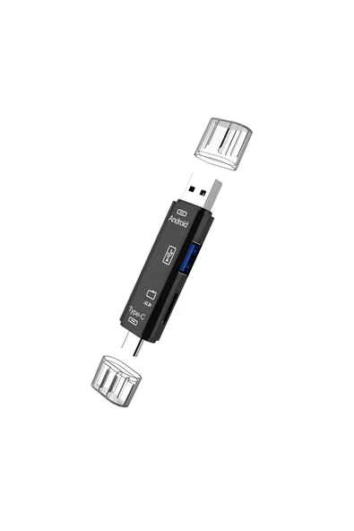 Qozie 5in1 USB 3.0 Type-c Micro-USB Kart Okuyucu Çevirici ürün görseli 1