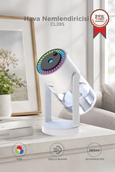 Hava Nemlendiricisi Buhar Makinesi Işıklı Yıldız Projektör Humidifier CL28S Beyaz ürün görseli 1