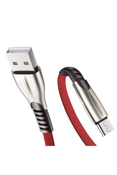Qozie Metal Başlıklı Örgülü 1 M 3a Micro Usb Data & Hızlı Şarj Kablosu ürün görseli 1