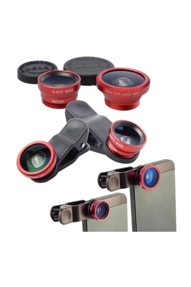 Balık Gözü Lens Fish Eye Geniş Açılı Makro Telefon Lensi ürün görseli 1
