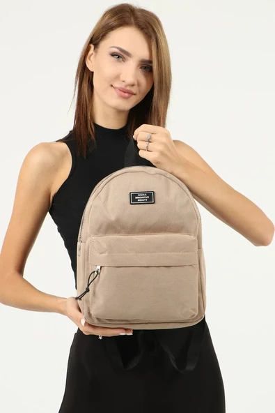 Shaka Vizon U21 Fermuarlı 2 Bölmeli Ön Cep Detaylı Kanvas Kumaş Unisex Sırt Çantası U:32 Cm E:24 Cm G:11 ürün görseli 1