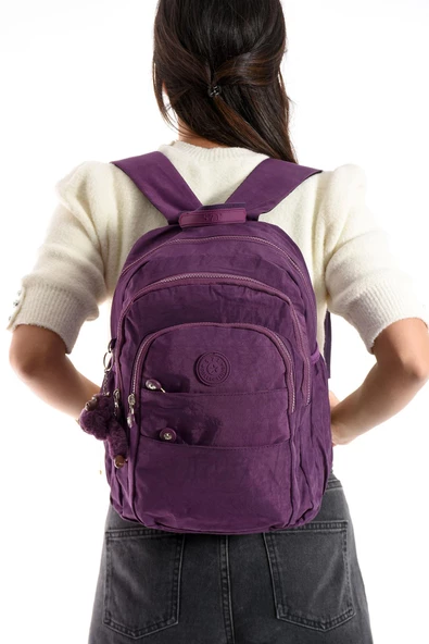 571 collections Ultra Hafif Çok Cepli Orta Boy Sırt Çantası Unisex Mor (Model: 571-4C) ürün görseli 1