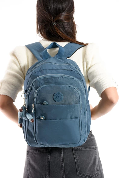 571 collections Ultra Hafif Çok Cepli Orta Boy Sırt Çantası Unisex Mavi (Model: 571-4C) ürün görseli 1