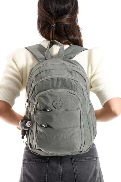 571 collections Ultra Hafif Çok Cepli Orta Boy Sırt Çantası Unisex Gri (Model: 571-4C) ürün görseli 1
