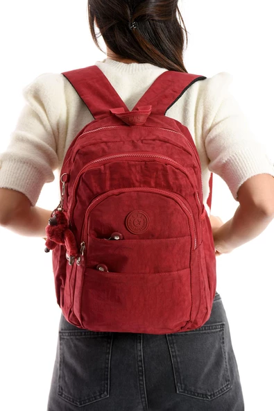 571 collections Ultra Hafif Çok Cepli Orta Boy Sırt Çantası Unisex Kırmızı (Model: 571-4C) ürün görseli 1