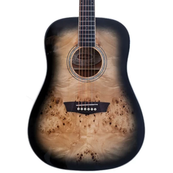 Washburn Deep Forest Burl Black Fade Akustik Gitar ürün görseli 1