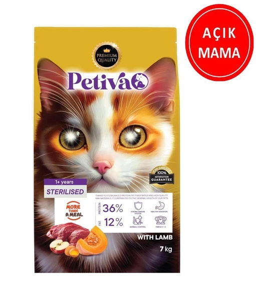 Petiva Kısırlaştırılmış Kuzulu Yetişkin Kedi Maması 1 Kg AÇIK ürün görseli 1