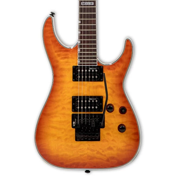 ESP LTD MH-230 QM FR Quilted Maple See Thru Amber Sunburst Elektro Gitar ürün görseli 1