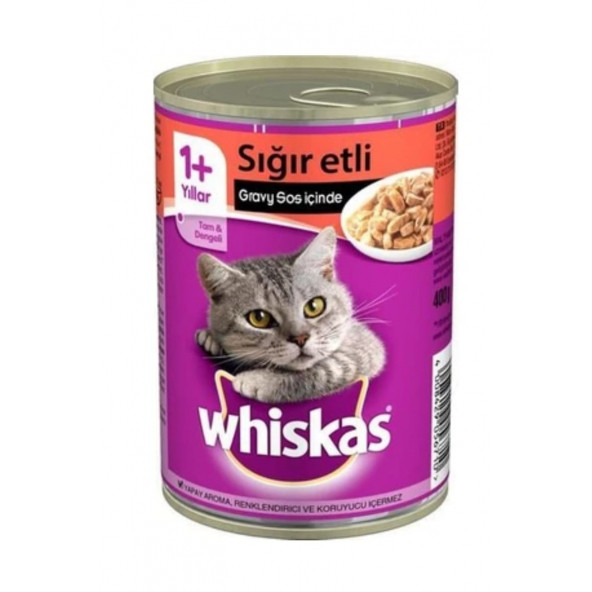 Whiskas Sığır Etli Konserve Kedi Maması 400 Gr. ürün görseli 1