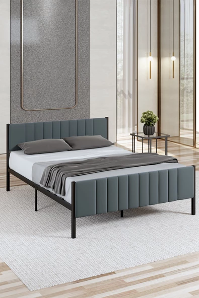 Lotus Metal Karyola 140x190 cm Antrasit Renk ürün görseli 1