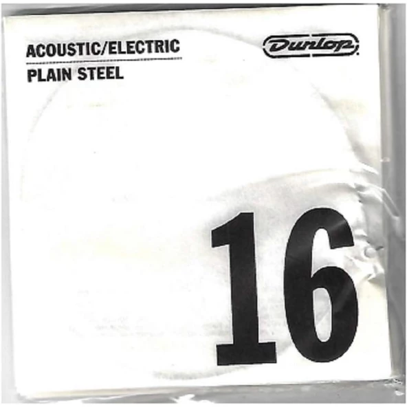 Jim Dunlop DPS16 Plain Steel Tek Akusik Gitar Teli (.016) ürün görseli 1