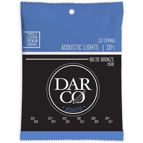 Martin Co Darco D500 80/20 Bronze 12 Telli Akustik Gitar Teli Light 10-47 ürün görseli 1
