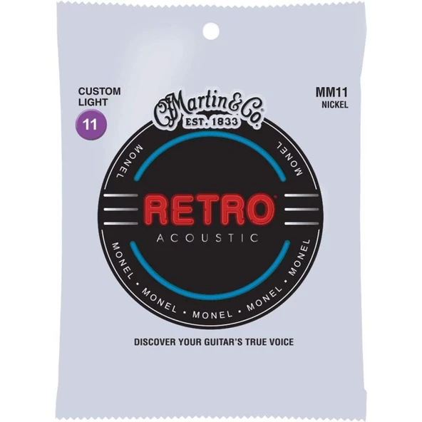 Martin Co Retro (MM11) 011-.052 Custom Light  Akustik Gitar Teli ürün görseli 1