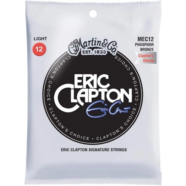 Martin Co MEC12 Clapton's Choice Phosphor Bronze Akustik Gitar Teli Light 12-54 ürün görseli 1