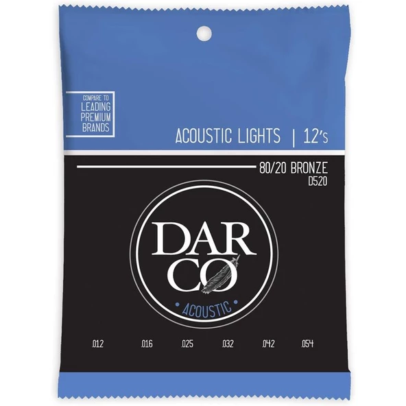 Martin Co Darco D520 80/20 Bronze Akustik Gitar Teli, Light 12-54 ürün görseli 1