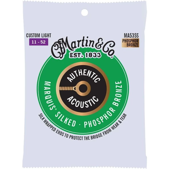 Martin Co MA535S Marquis Phosphor Bronze Akustik Gitar Teli Cstm Lt 11-52 ürün görseli 1