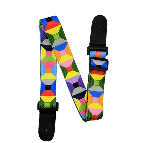 DMX Guitars 04 Renkli Geometrik Desenli Ukulele Askısı ürün görseli 1