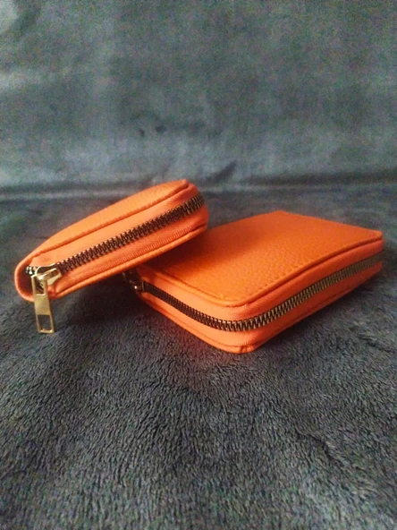 Turuncu Renk Cüzdan - orta (13,5 * 9,5 cm) - Resim 3