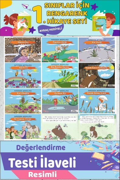 1.Sınıf Okumayı Sevdiren 10 lu Hikaye Seti 8 (16 sayfa) ürün görseli 1