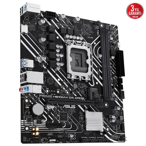 ASUS PRIME H610M-K D4 ARGB DDR4 3200MHZ 1XHDMI 1XM.2 USB 3.2 MATX 1700P (12. / 13. VE 14. NESİL İŞLEMCİ UYUMLU) ürün görseli 1