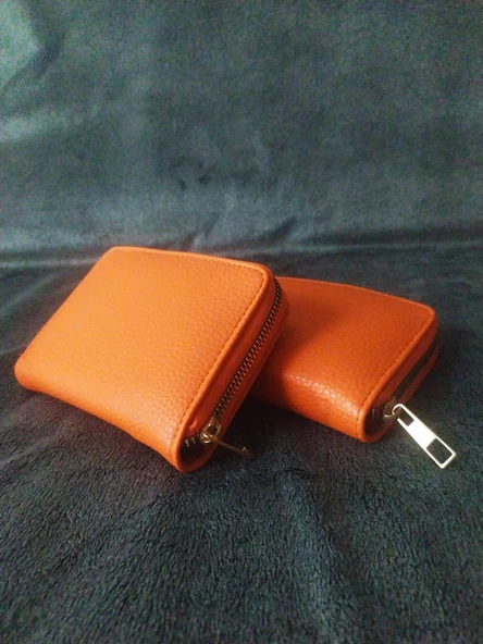 Turuncu Renk Cüzdan - orta (13,5 * 9,5 cm) - Resim 4