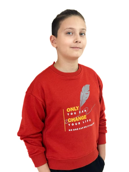 Sıfır Yaka Baskılı Sweat - Resim 12