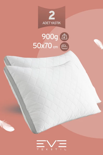 2 Adet Klimax Serisi Kılıflı Fermuarlı Klimali Antialerjik Silikon Elyaf Yastık 50x70cm 900 gr ürün görseli 1