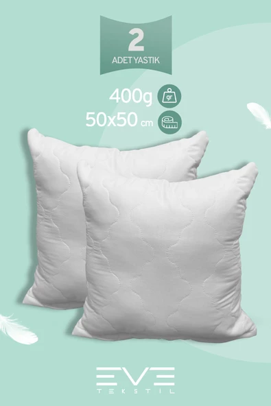 2 Adet Diamant Plus Kare Kırlent Yıkanabilir Antialerjik Silikon Elyaf Yastık 40x40cm 400 gr ürün görseli 1