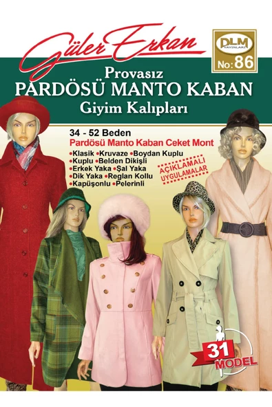 Güler Erkan Provasız Pardösü Manto Kaban Giyim Kalıpları No:86 ürün görseli 1