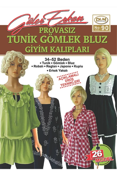 Güler Erkan Provasız Tunik Gömlek Bluz Giyim Kalıpları No:90 ürün görseli 1